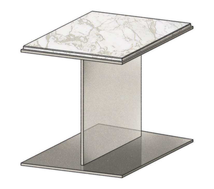 Sidetable 05 with white marble top and metal base by Vincent van Duysen for Zara Home.