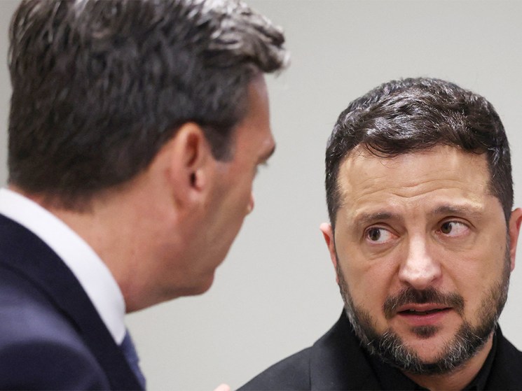 Volodymyr Zelensky in the UK after deadly overnight attacks