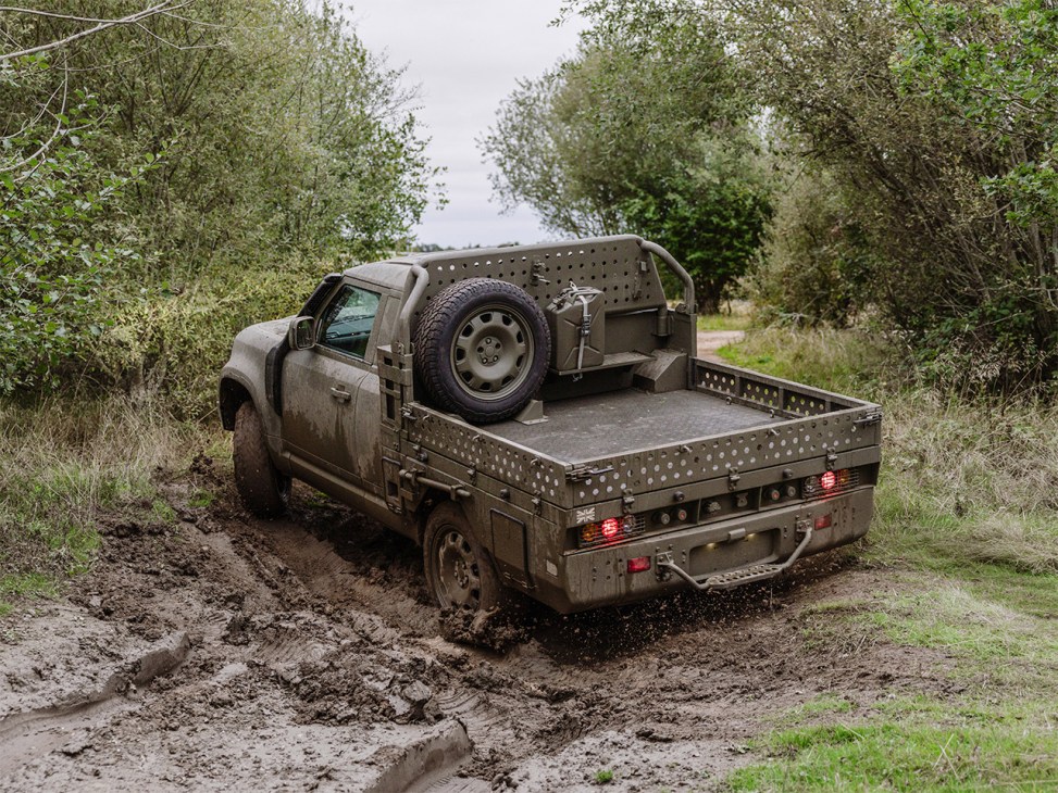 The Defender Wolf Series II Utility goes off the beaten track