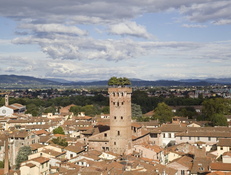 Torre Guinigi, one of the few remaining medieval towers in Lucca