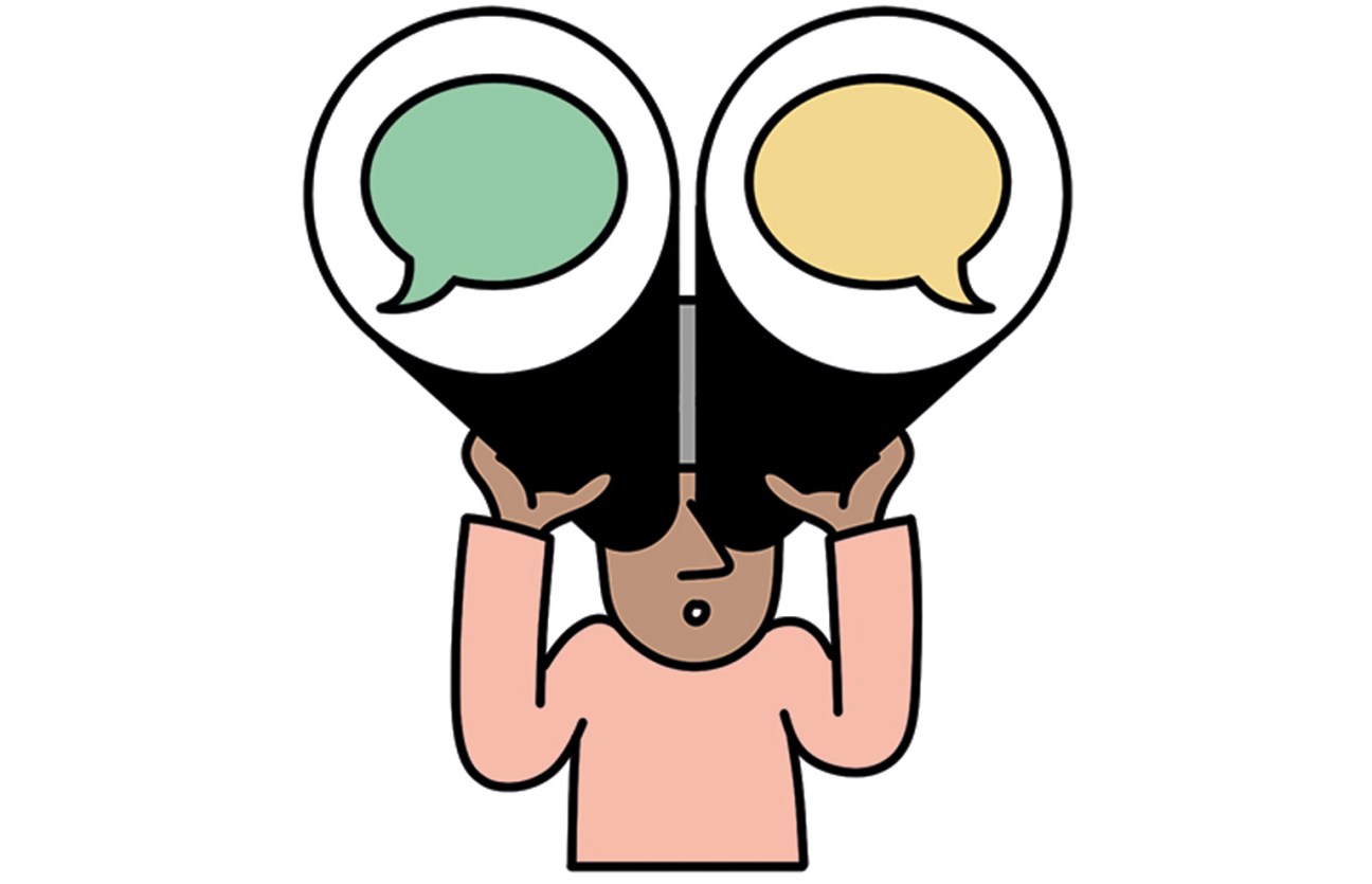 Illustration about seeking balanced perspectives in online discourse