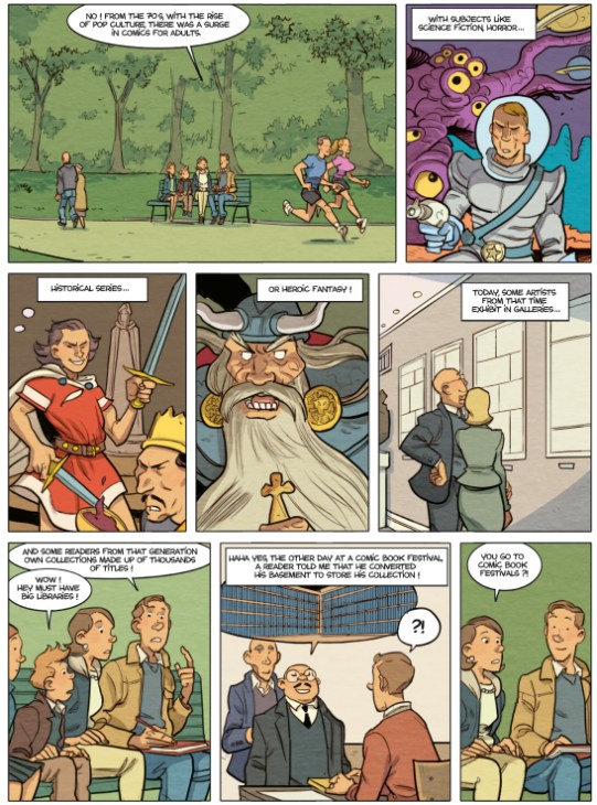 Sixth panel of Hamo's illustrated story showing comic book artistry
