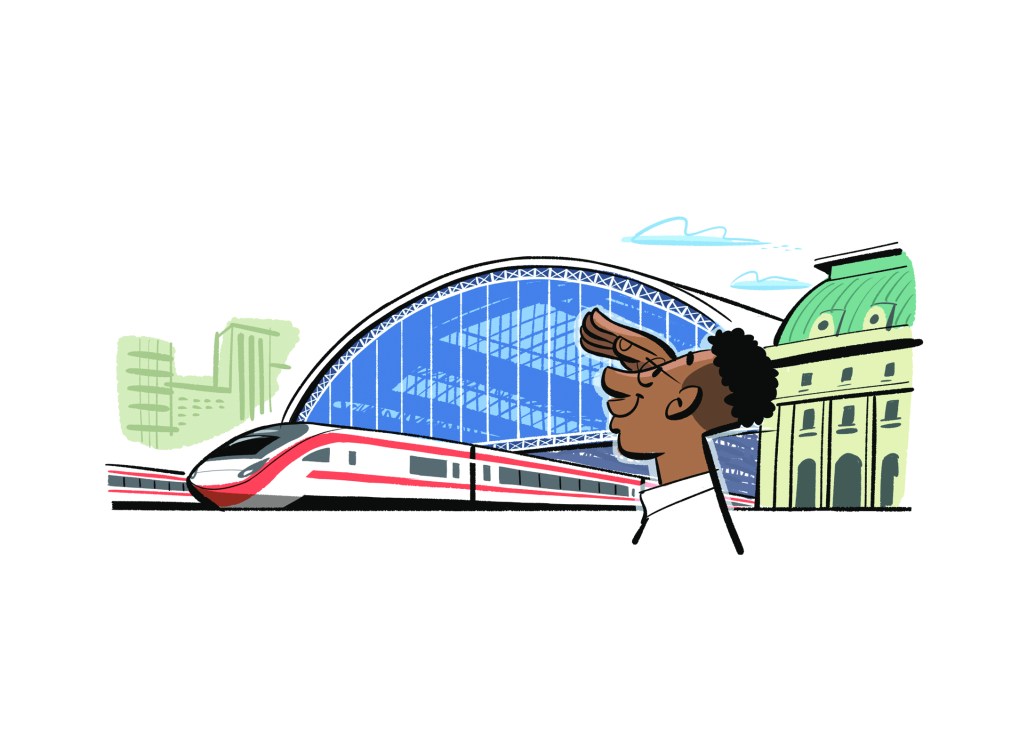 A grand train station interior with high ceilings, good lighting and quality retail amenities