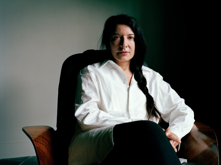 Marina Abramovic in her house in upstate New York
