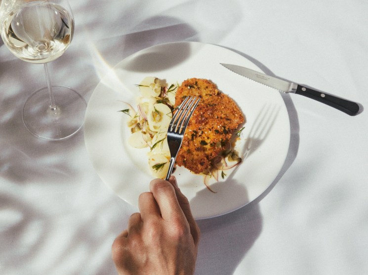 Pork schnitzel with potato salad