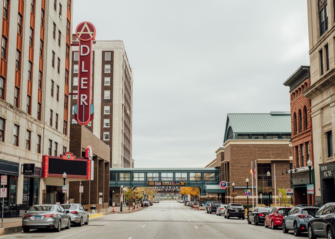 Downtown Davenport cityscape showing modern urban development
