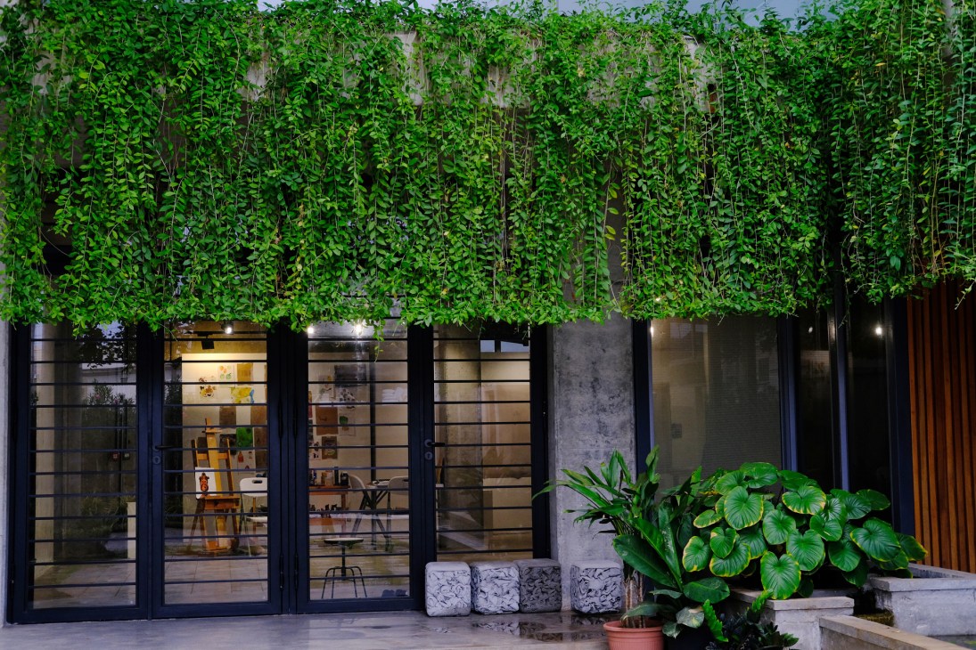 Interior courtyard of Gas Lagos showing multi-level artist residence and gallery spaces