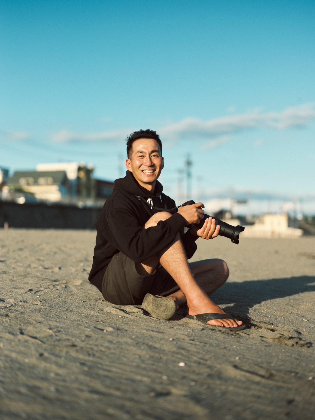 Taking snaps on Yuigahama Beach