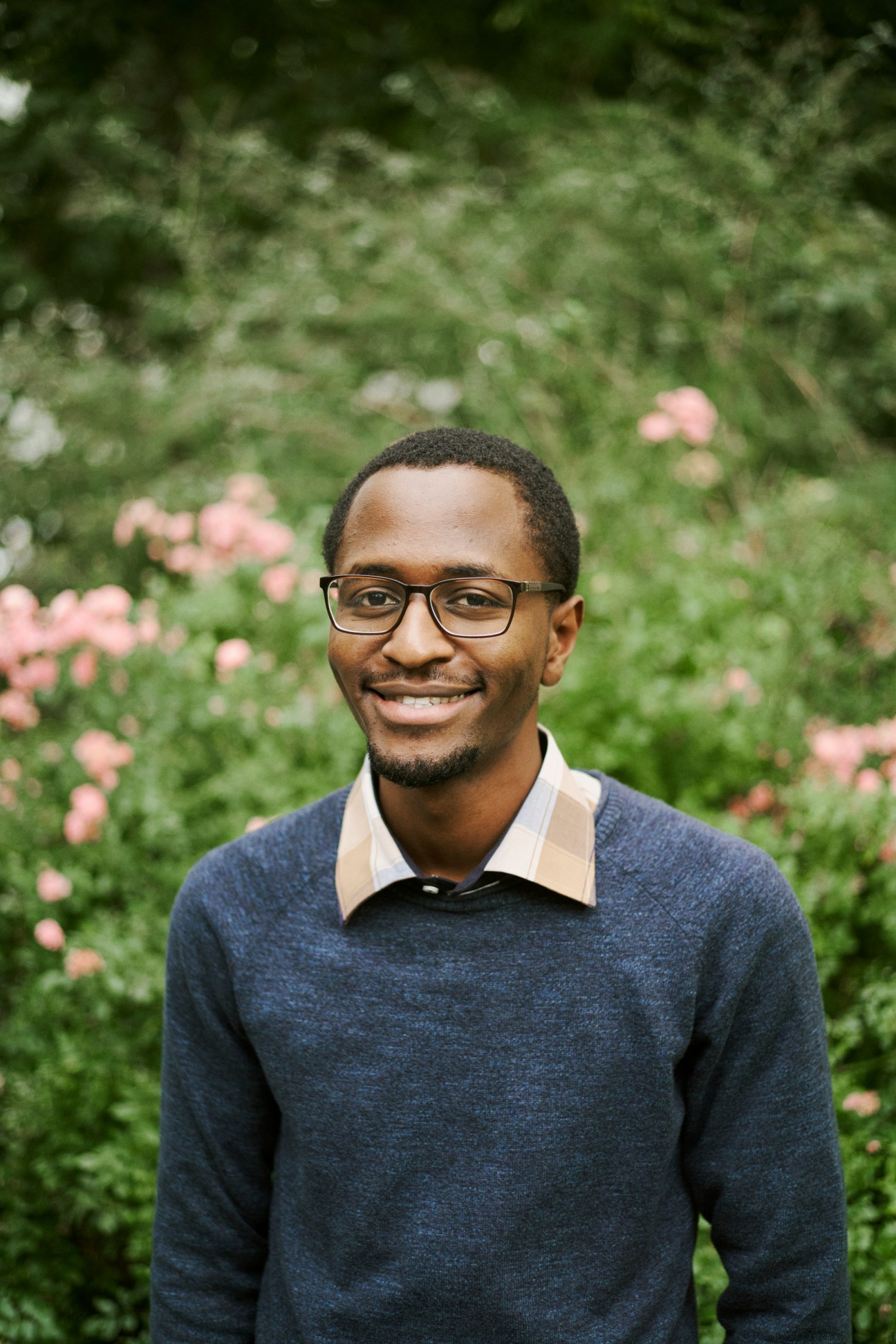Portrait of Victor Kirima, a Kenyan student, in a common area of the academy