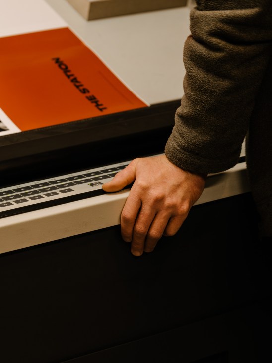 Computer screen displaying technical measurements for ink density control in the printing process