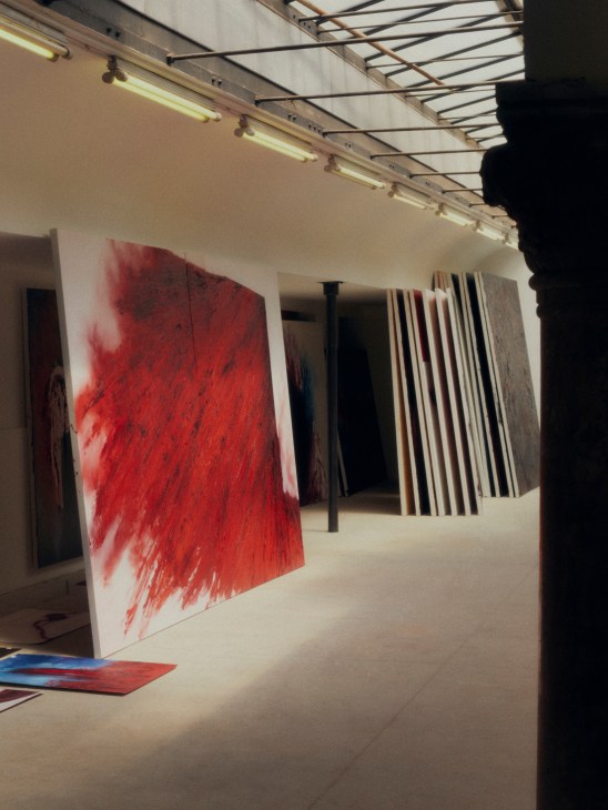 Painting in Anish Kapoor's studio in Venice