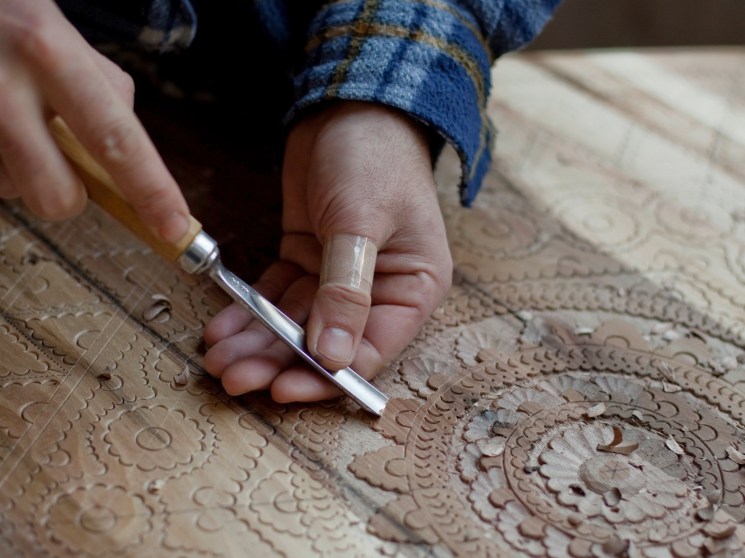 Traditional Bosnian Konjic-style wood