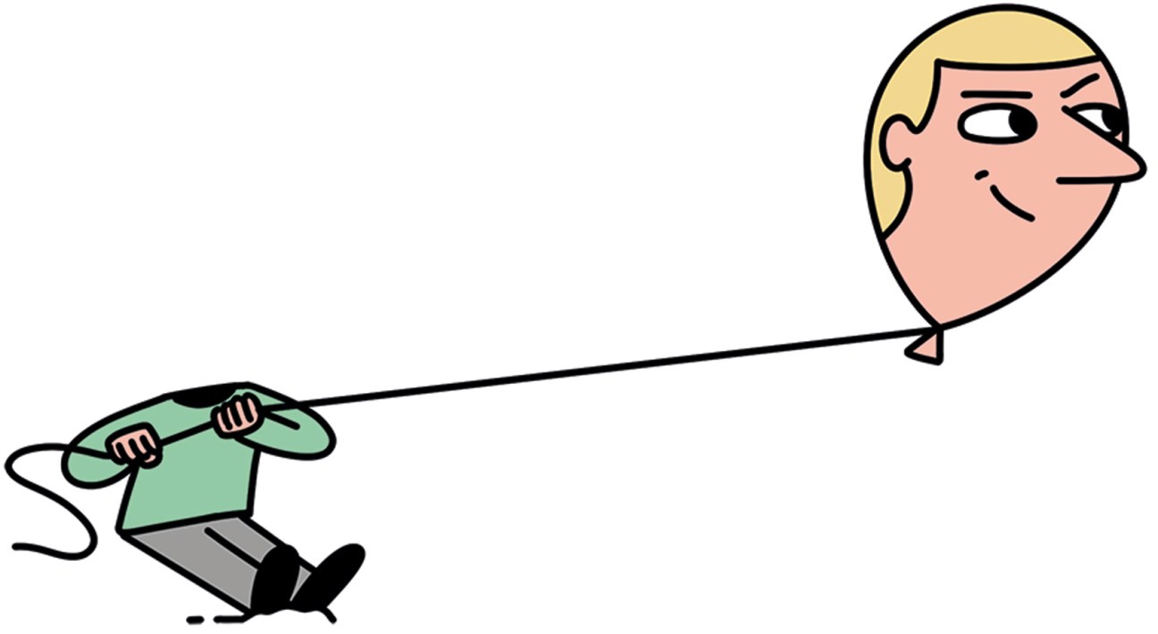 Illustration about maintaining humility in online persona