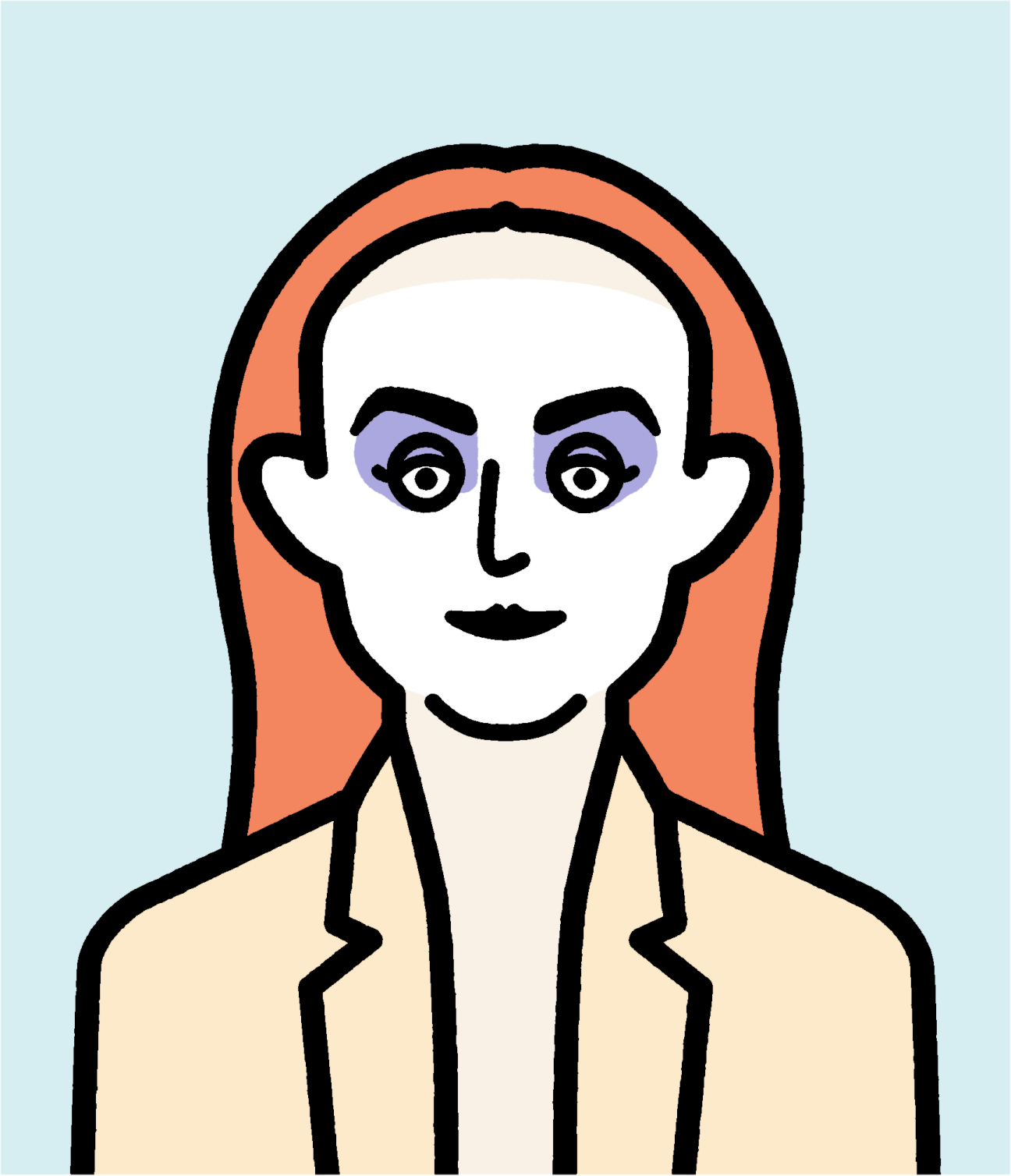 Illustrated portrait of Harris Reed, MA Fashion student at Central Saint Martins, London.