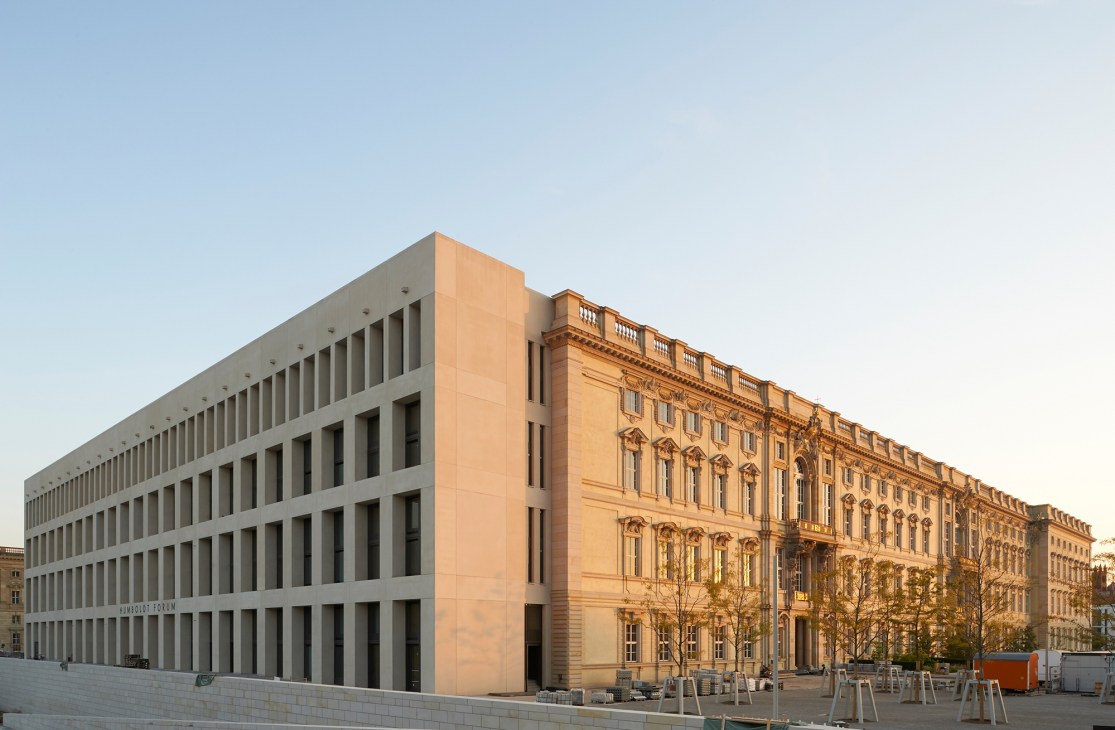 Modern building with classical facade at the Humboldt Forum in Berlin