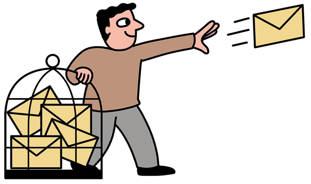 Illustration about reducing digital clutter and unnecessary emails