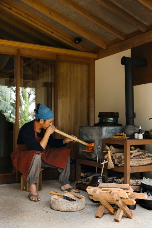 Working the fire