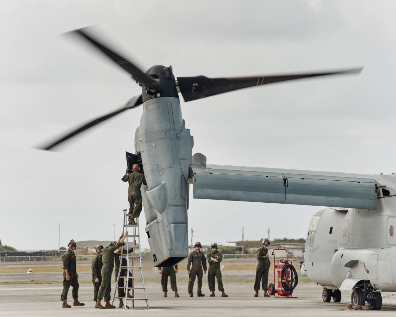 Marines testing the MV-22 Osprey aircraft at Marine Corps Base Hawaii