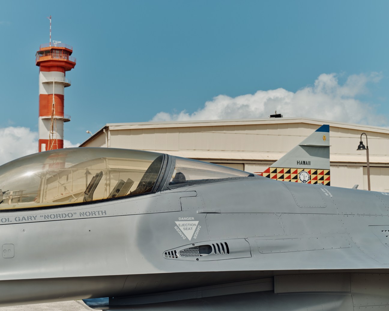 F16 Tomcat aircraft on display at Ford Island, Pearl Harbor