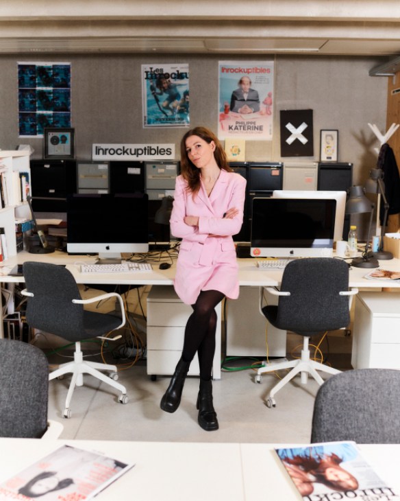 Carole Boinet at Les Inrockuptibles office