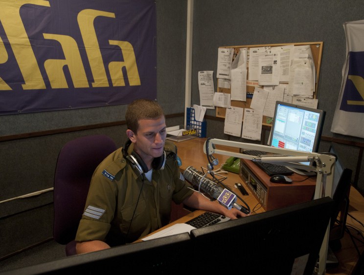 Sergeant Omer Yardeni in the presenter’s chair