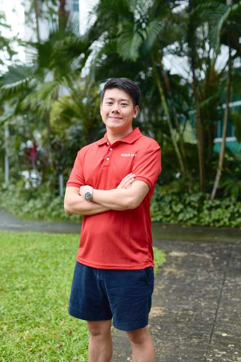 Lai Chang Wan, 29-year-old founder of Ninja Van delivery service, wearing red Ninja Van polo shirt.