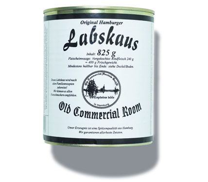 A tin of Labskaus, a traditional Hamburg beef-and-onion hash product.