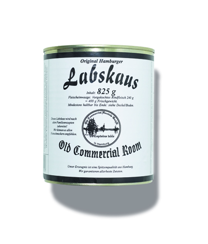 A tin of Labskaus, a traditional Hamburg beef-and-onion hash product.