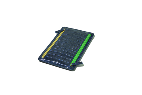 A dark blue solar-powered charging pad with yellow and green accents.