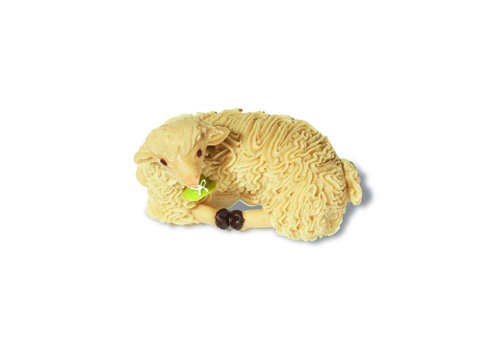 Nougat-filled marzipan lamb in decorative Easter box from southern Italy.