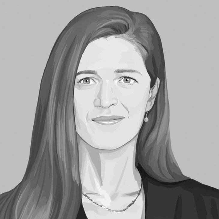 Illustration of Samantha Power, professor at the Carr Centre for Human Rights Policy.