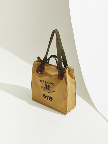 Junya Watanabe x Seil Marschall khaki tote bag with water-repellent cotton and leather handles