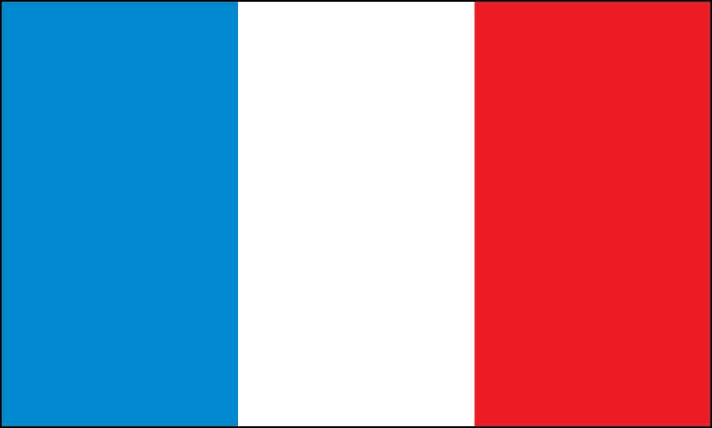 French flag with blue, white, and red vertical stripes.