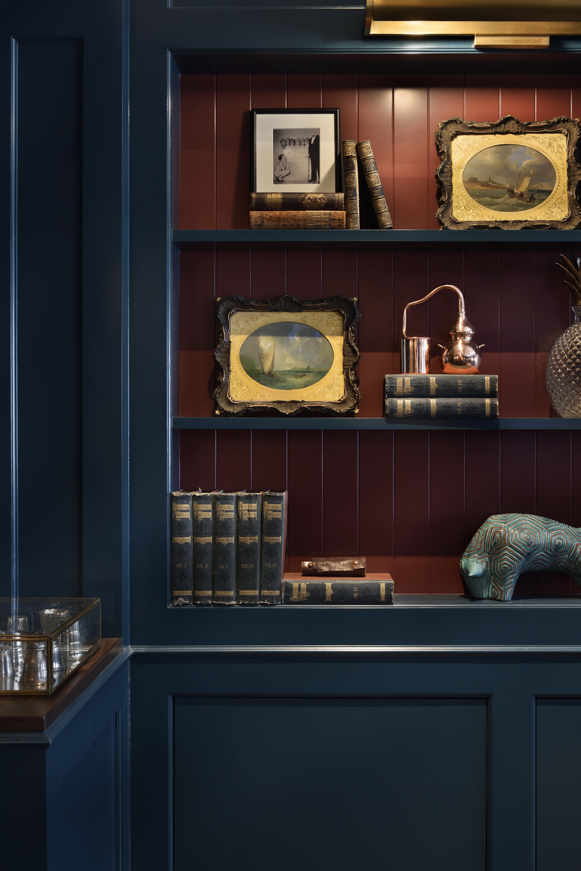 Interior of EC Proof spirits shop in Singapore with apartment-style salon design