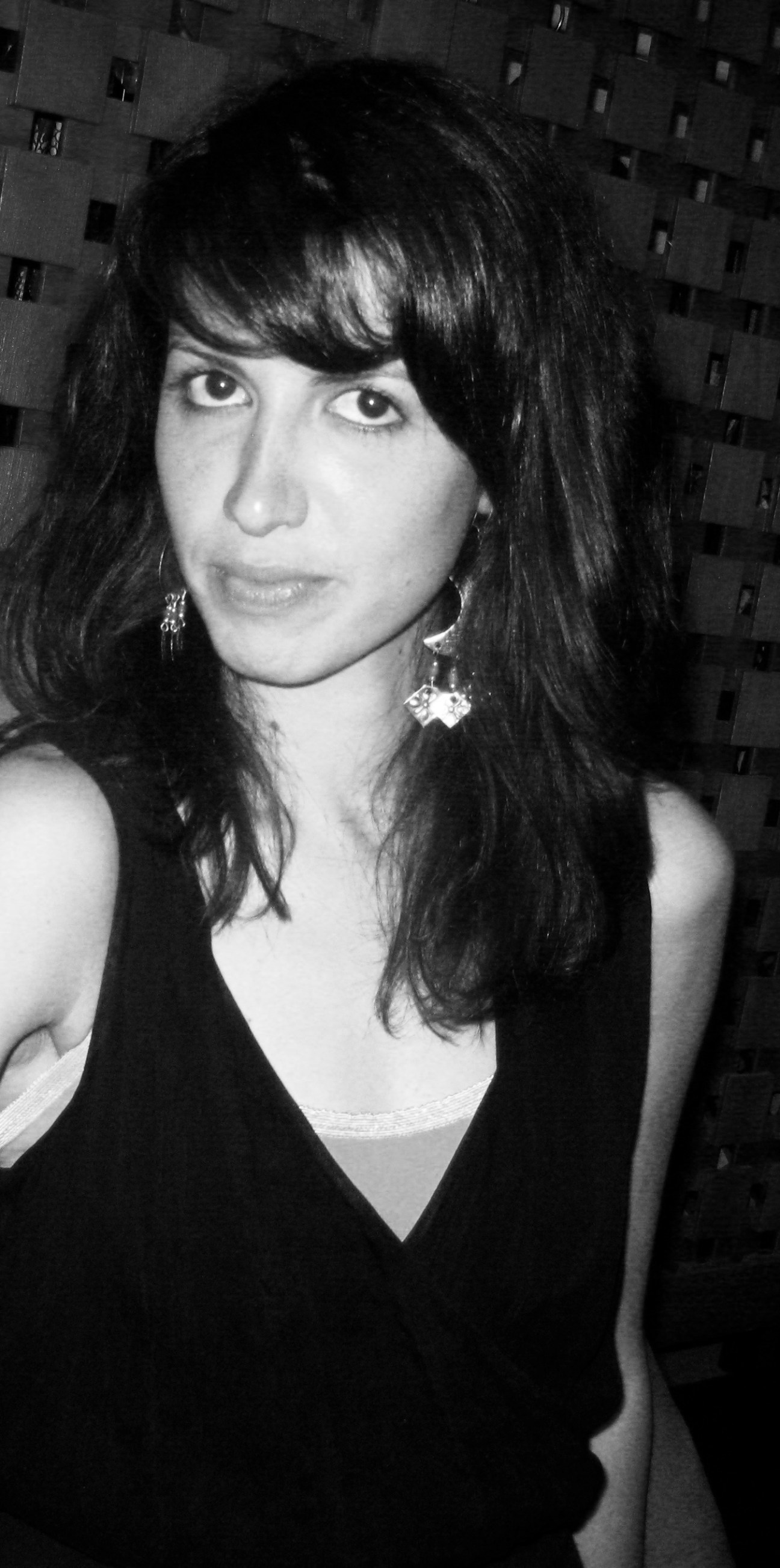 Black and white portrait photograph of Marisa Mazria Katz, Editor of Creative Time Reports.