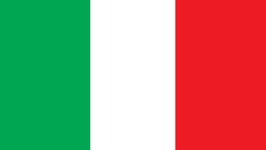 Italian flag with green, white, and red vertical stripes.