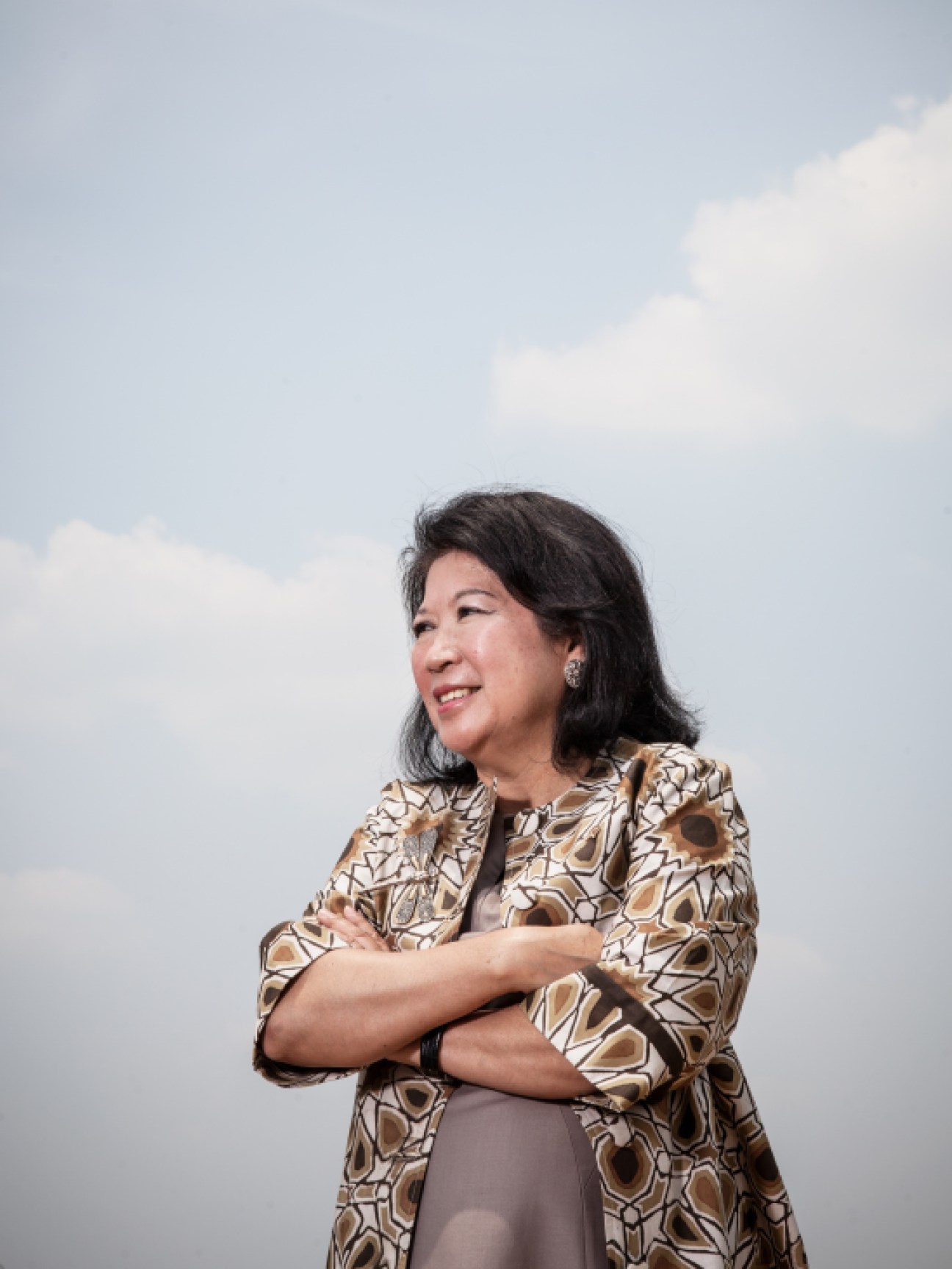 Dr Mari Elka Pangestu, Indonesia's minister of tourism and creative economy, wearing a patterned batik jacket.