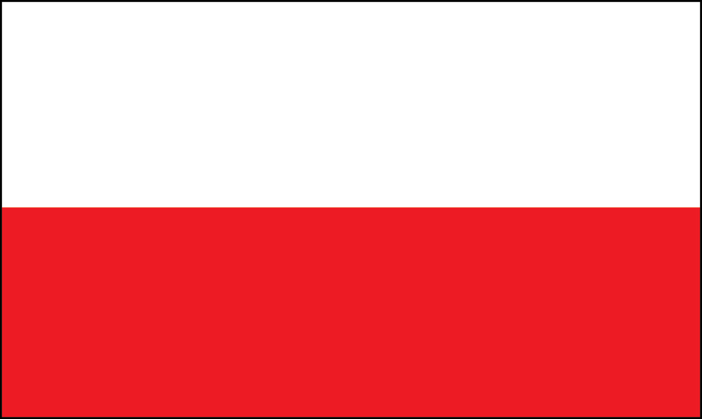 Polish flag with white and red horizontal stripes