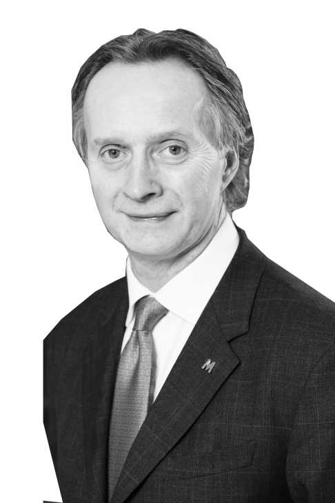 Black and white portrait of Anthony Thomson, chairman and co-founder of Metro Bank.