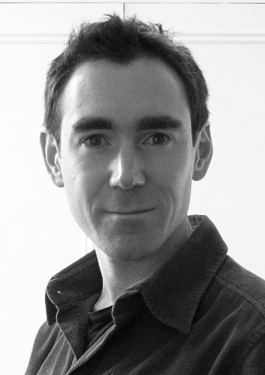 Black and white portrait photograph of Jonathan Wakeham, co-founder of LoCo London Comedy Film Festival.