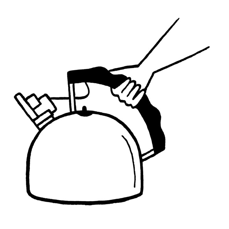 Black and white illustration of a boat-shaped stainless-steel toast rack designed by Robert Welch.