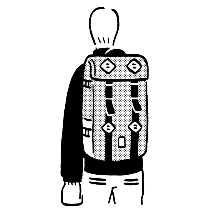 Topo Designs Klettersack backpack in Cordura fabric with Horween leather details and ice axe loop