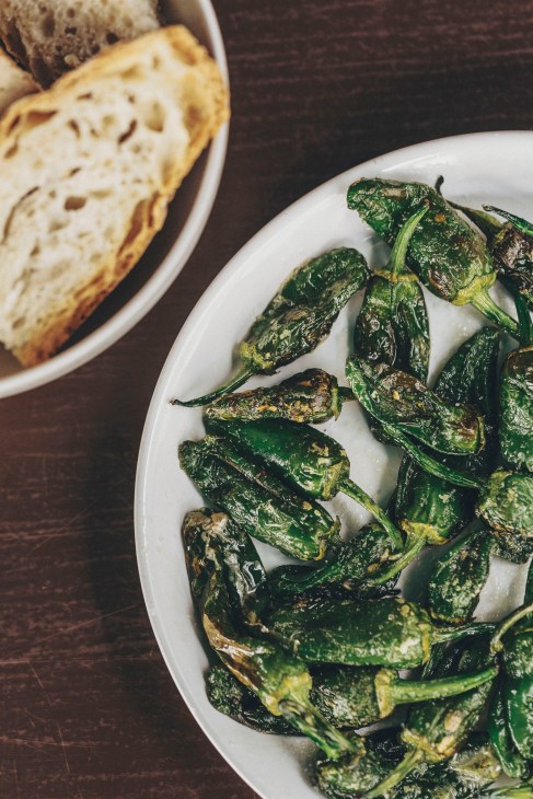 Grilled peppers artfully plated and ready to serve