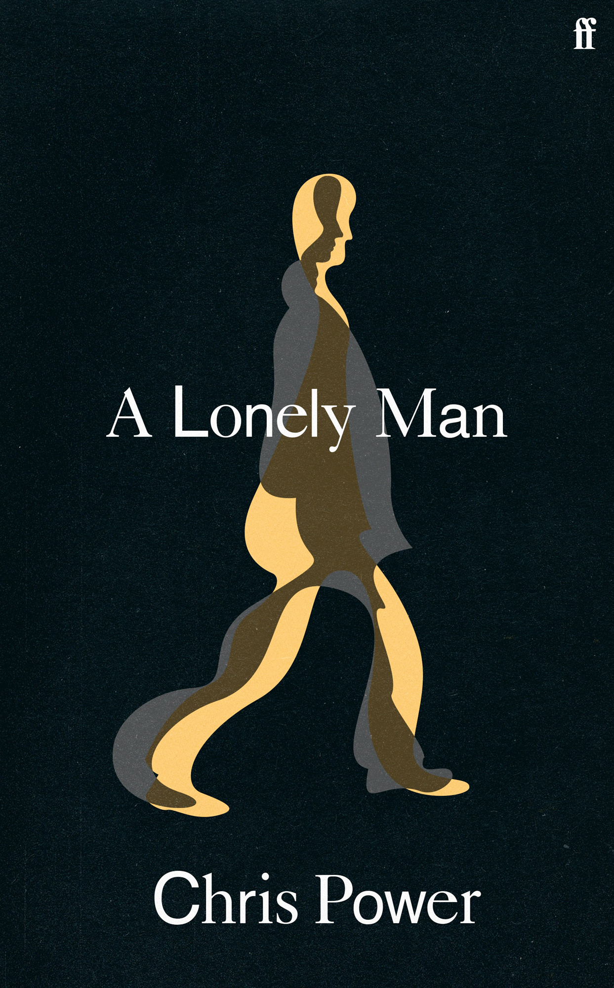 Book cover of A Lonely Man by Chris Power showing a stylized silhouette of a walking figure