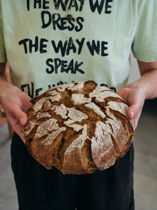 Fresh artisanal bread loaf from Ferments Bakery in Marseille