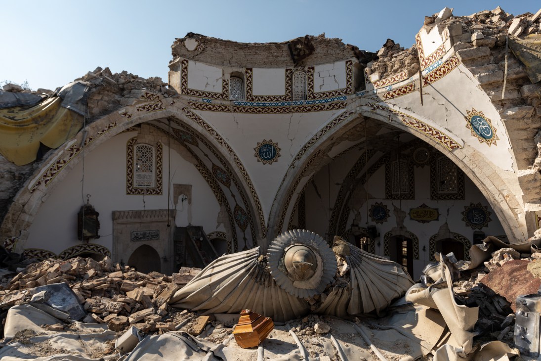 Widespread building destruction and rubble in Antalya following February earthquake
