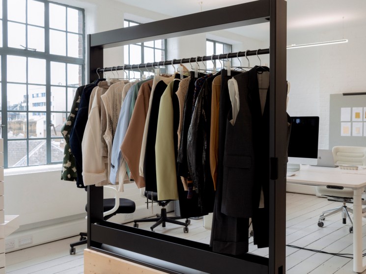 Interior of Future Present showroom with Japanese fashion displays