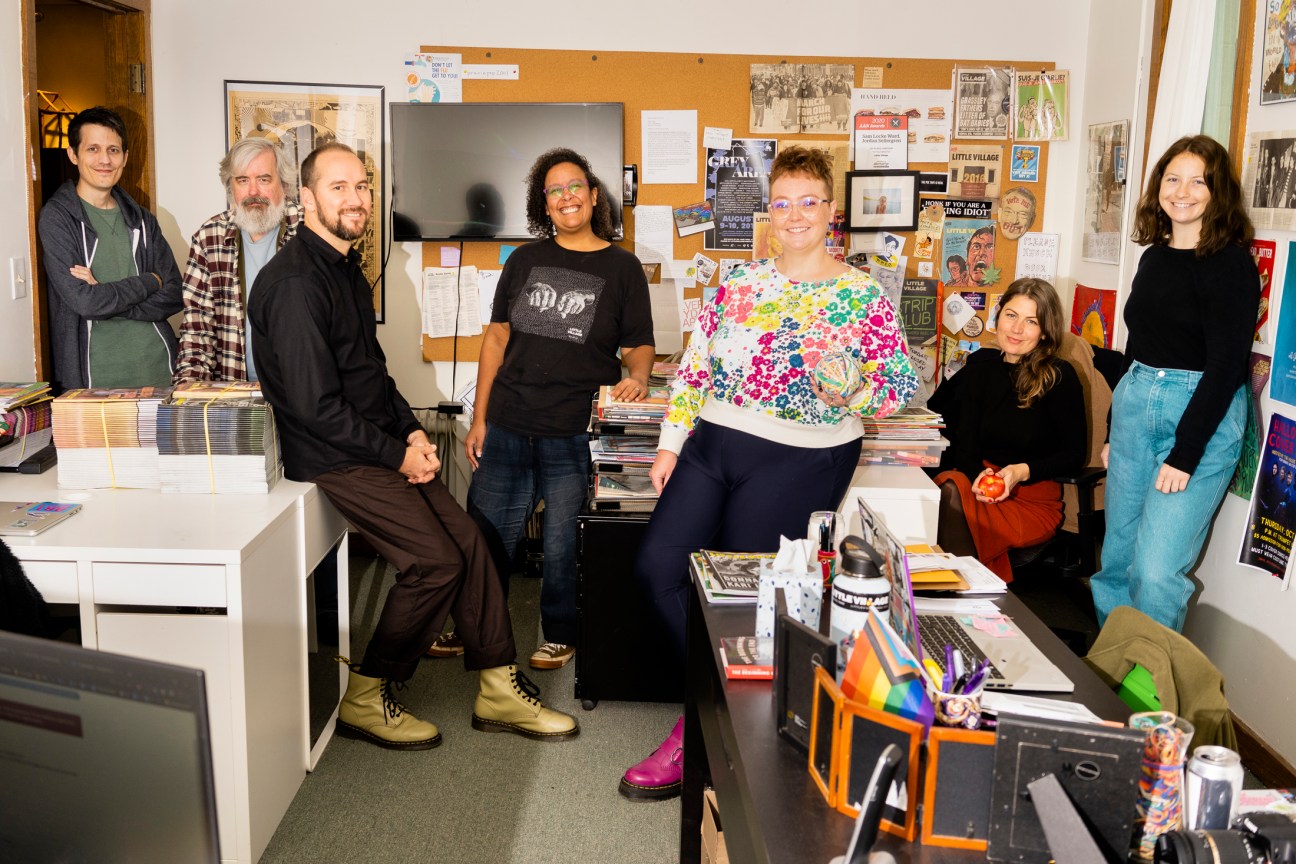 Matthew Steele and the Little Village newspaper team in their offices