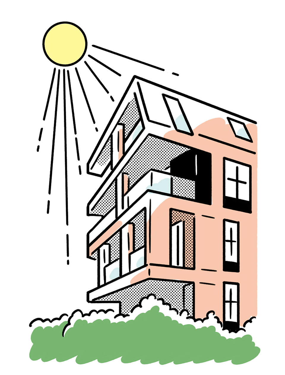 Illustration showing climate considerations in development