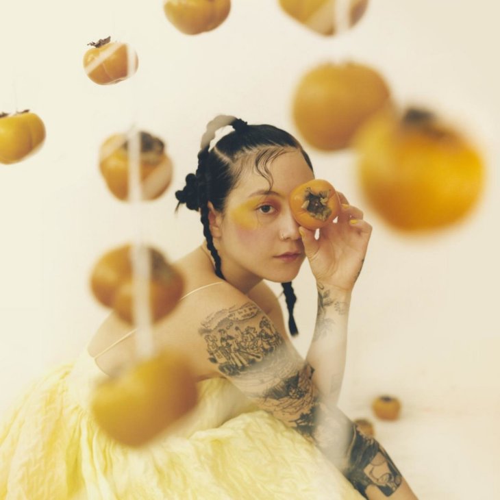 Album cover for Jubilee by Japanese Breakfast featuring vibrant tropical and abstract imagery